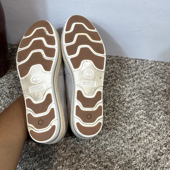 Timberland Women's Emerson Point Leather Platform Loafer Shoe Slip On Gray - Picture 3 of 7